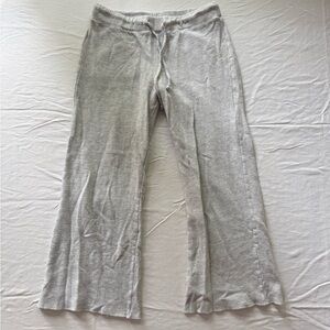 Monrow Heather Gray gaucho capri Lounge Pants with sparkles